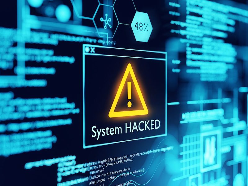 A Computer System Hacked Warning